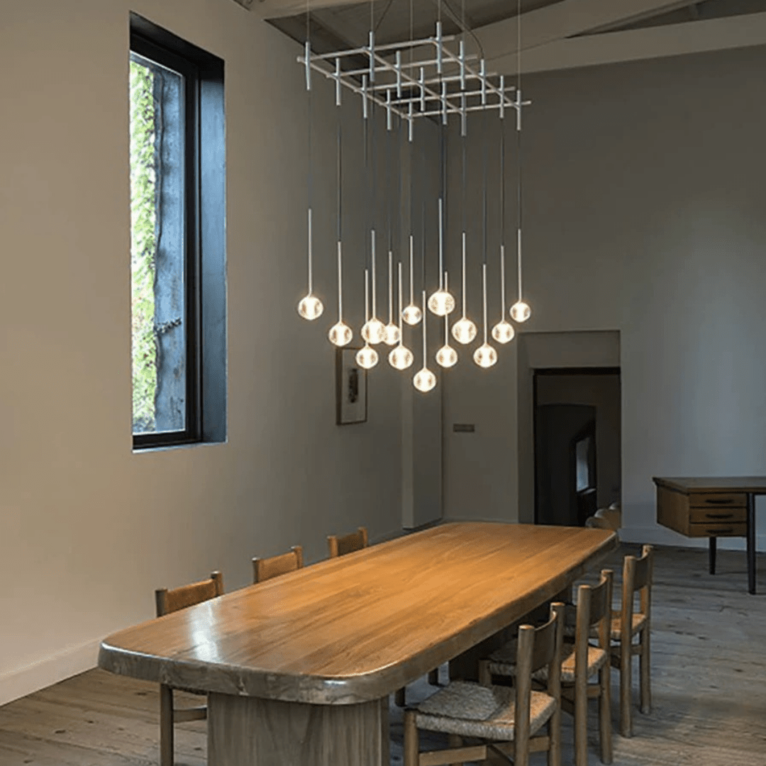 Nordic Minimalist Clear Ribbed Glass Globe Pendant Light - One LightMatte BlackWarm LightBlushlighting