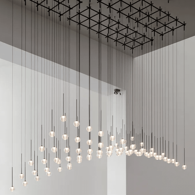 Nordic Minimalist Clear Ribbed Glass Globe Pendant Light - One LightMatte BlackWarm LightBlushlighting