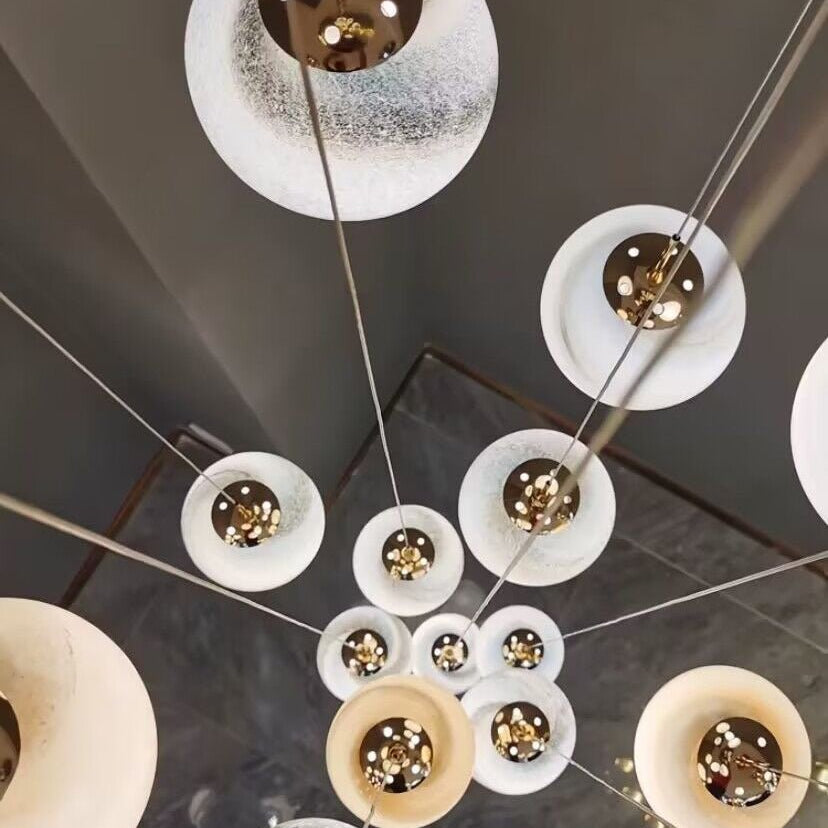 Nordic Planet Creative Long Ball Pendant Chandelier Staircase Foyer - 6 Lights: D11.8"*H78.7"Blushlighting