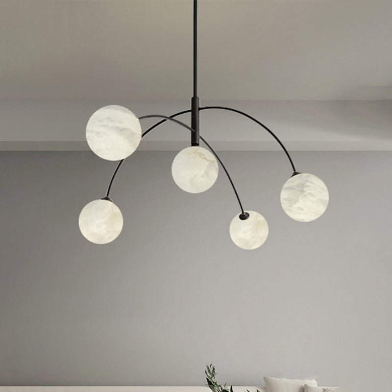Nordic Postmodern Alabaster Arc Chandelier - BrassBlushlighting