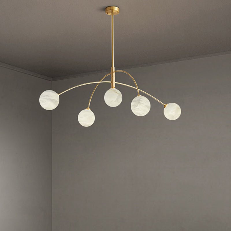 Nordic Postmodern Alabaster Arc Chandelier - BrassBlushlighting