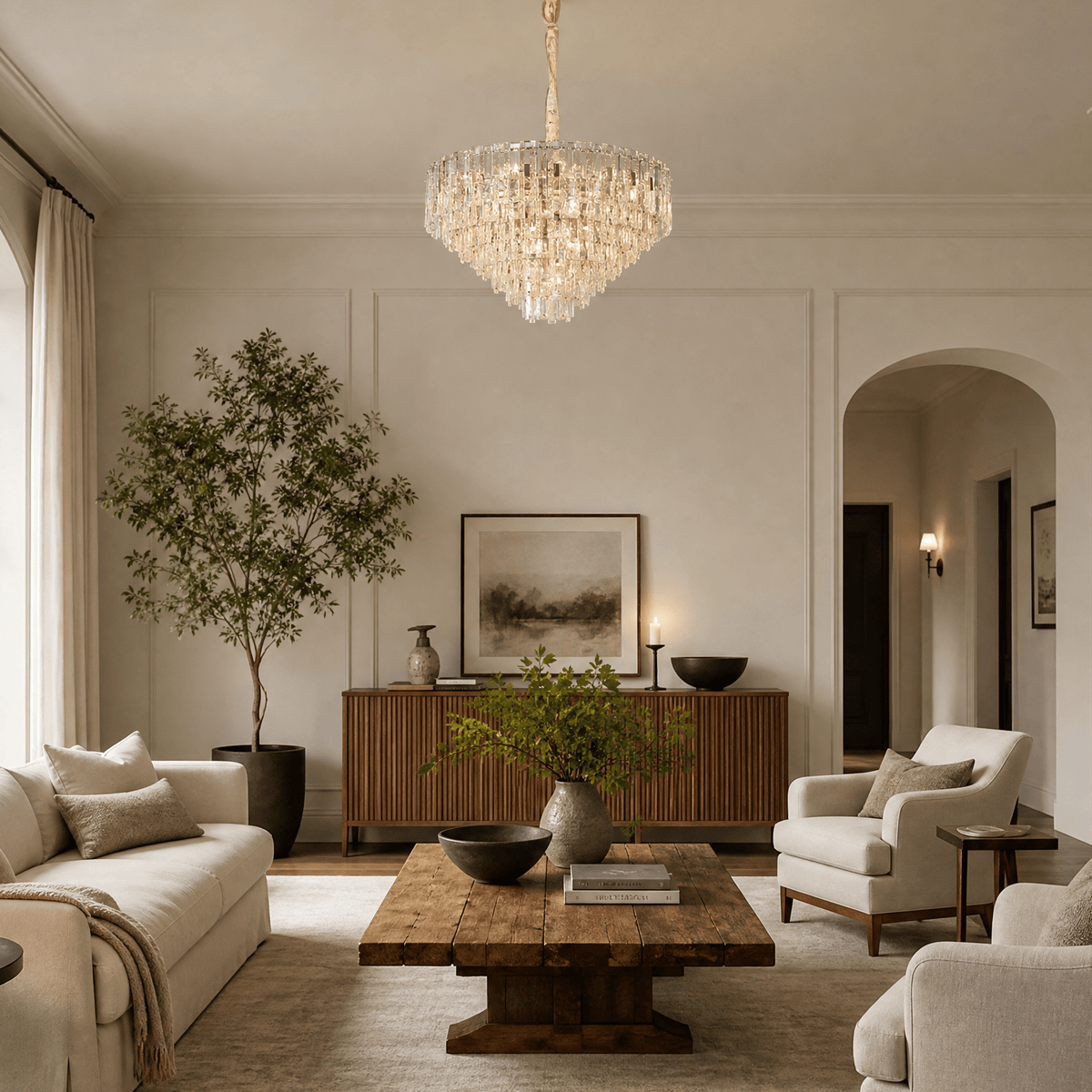 Notturno Crystal Crown Chandelier - Φ600*H380mm/13LBlushlighting