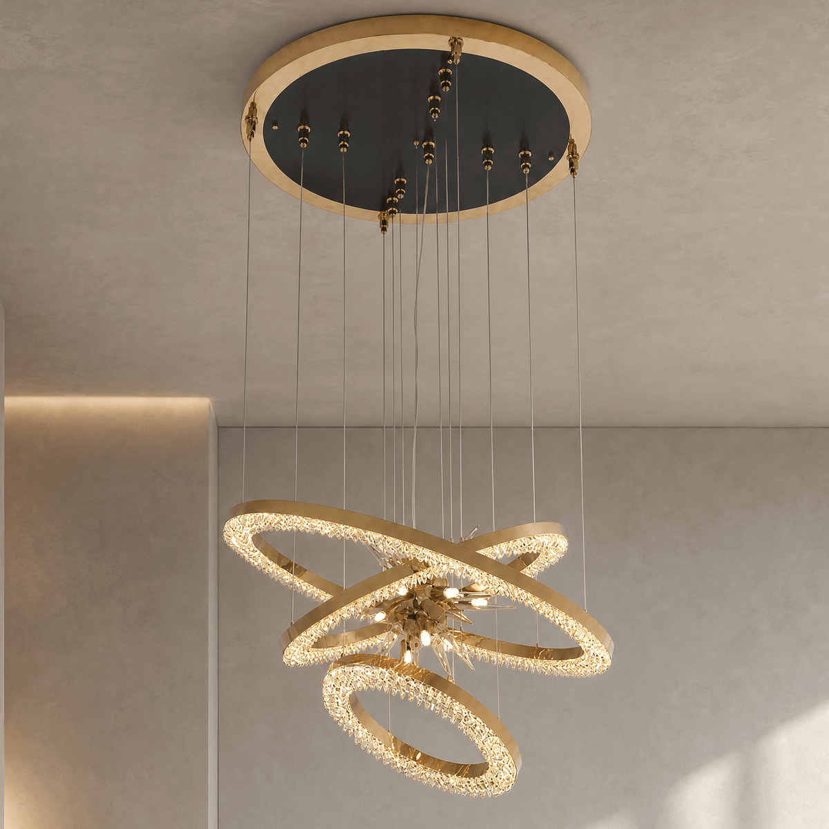 Octagonal Halo Chandelier - Blushlighting
