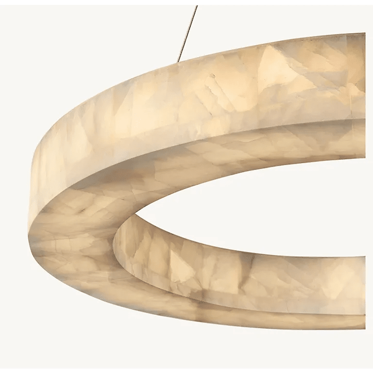 OLYRA 3 - TIER ROUND ALABASTER CHANDELIER 39" 47" 59"D - 100cm / 60cm | 39.4" / 23.6"BlackWarm whiteBlushlighting