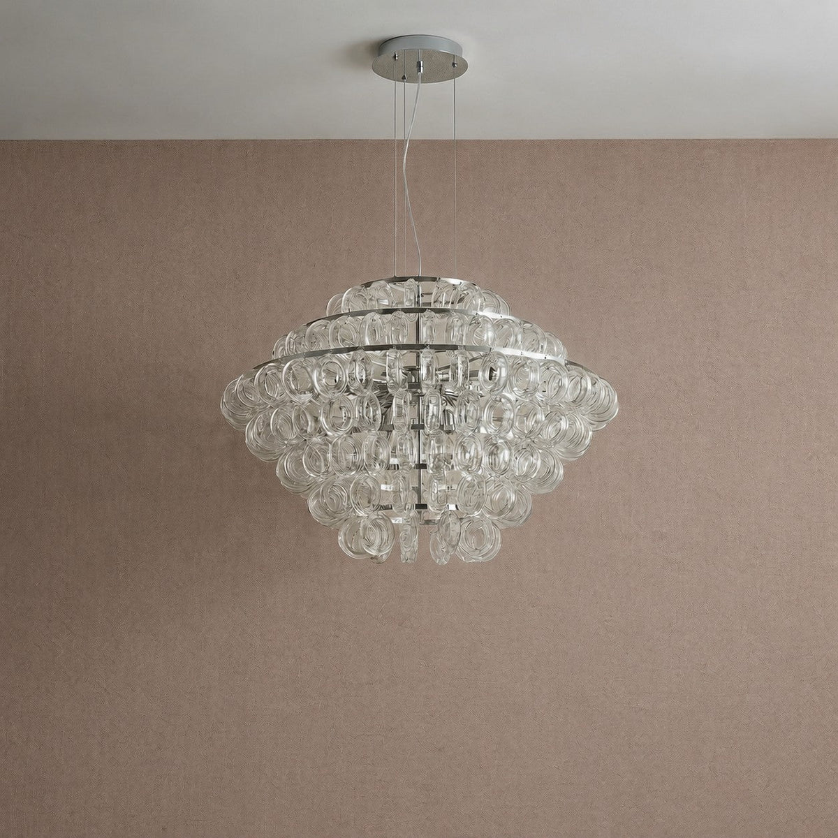 Opulence Modern Glass Chandelier 31" - Ø31.5" × H25.6" (Ø80 × H65 cm) – Gold + Frosted GlassBlushlighting