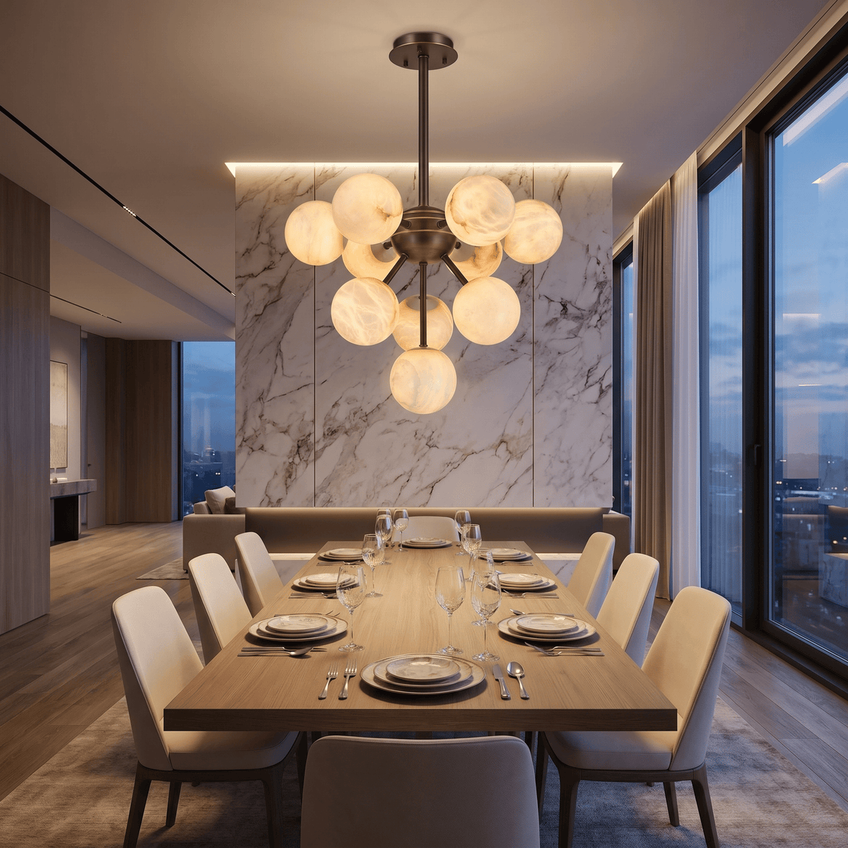 Orb Cluster Alabaster Pendant Light - Blushlighting
