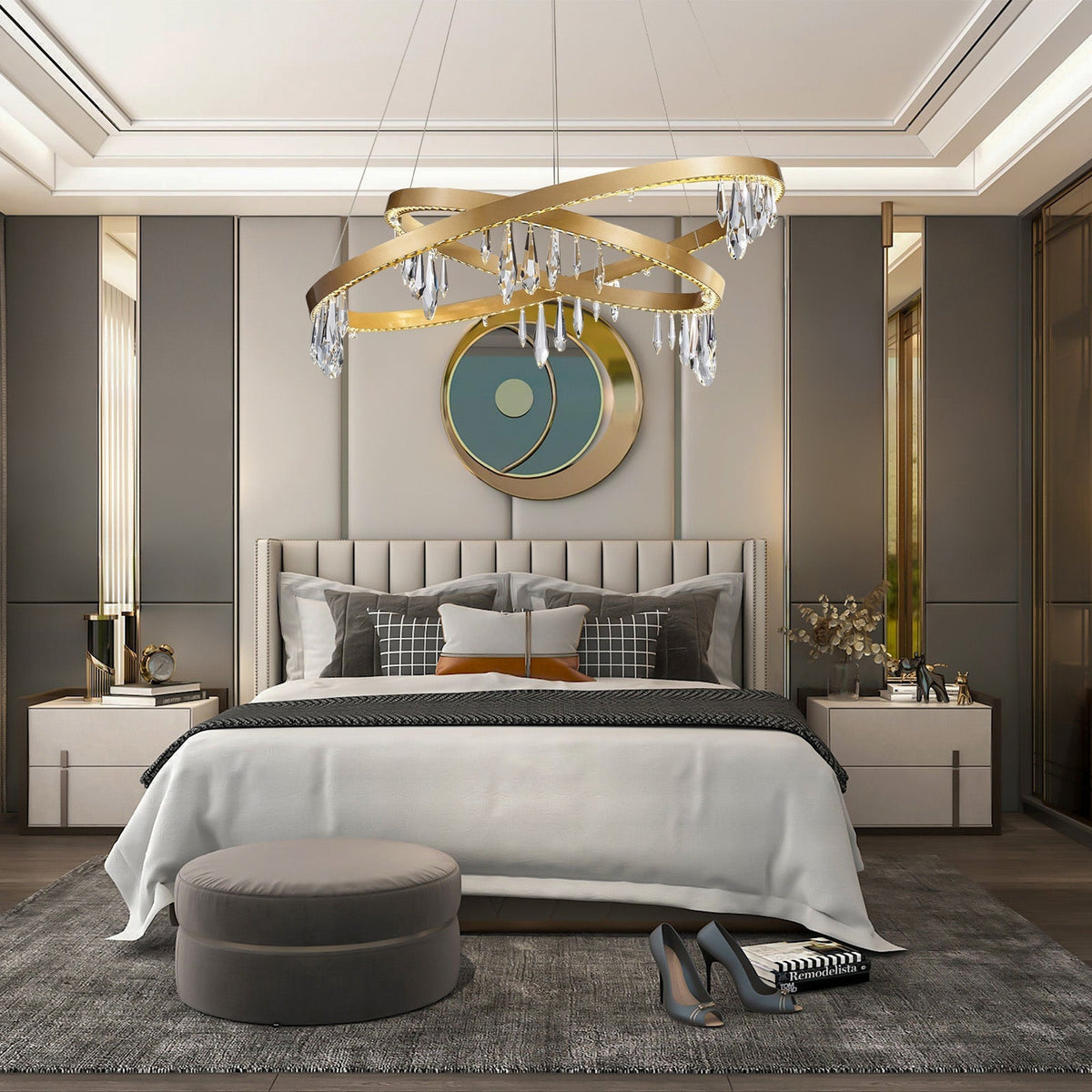 Orbit Crystal Ring Chandelier 31.5" - Ø31.5" × H12.6" (Ø80 × H32 cm)Blushlighting