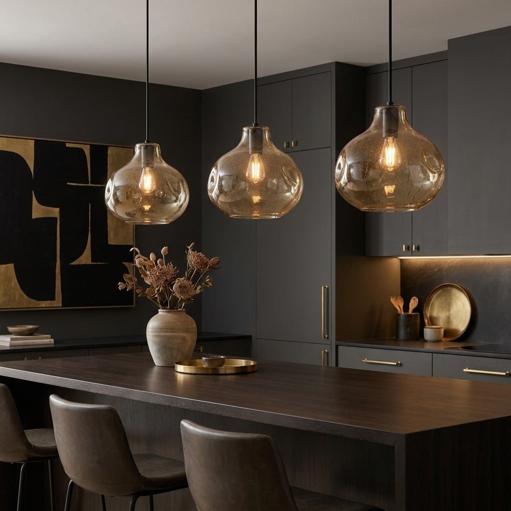 Organic 12" Pendant - CLEARbrassBlushlighting