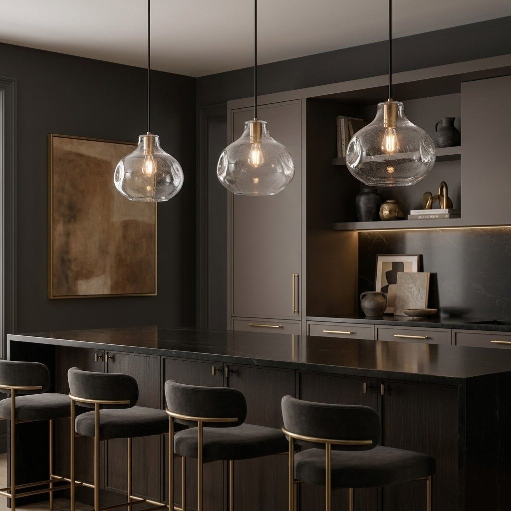Organic 12" Pendant - CLEARbrassBlushlighting