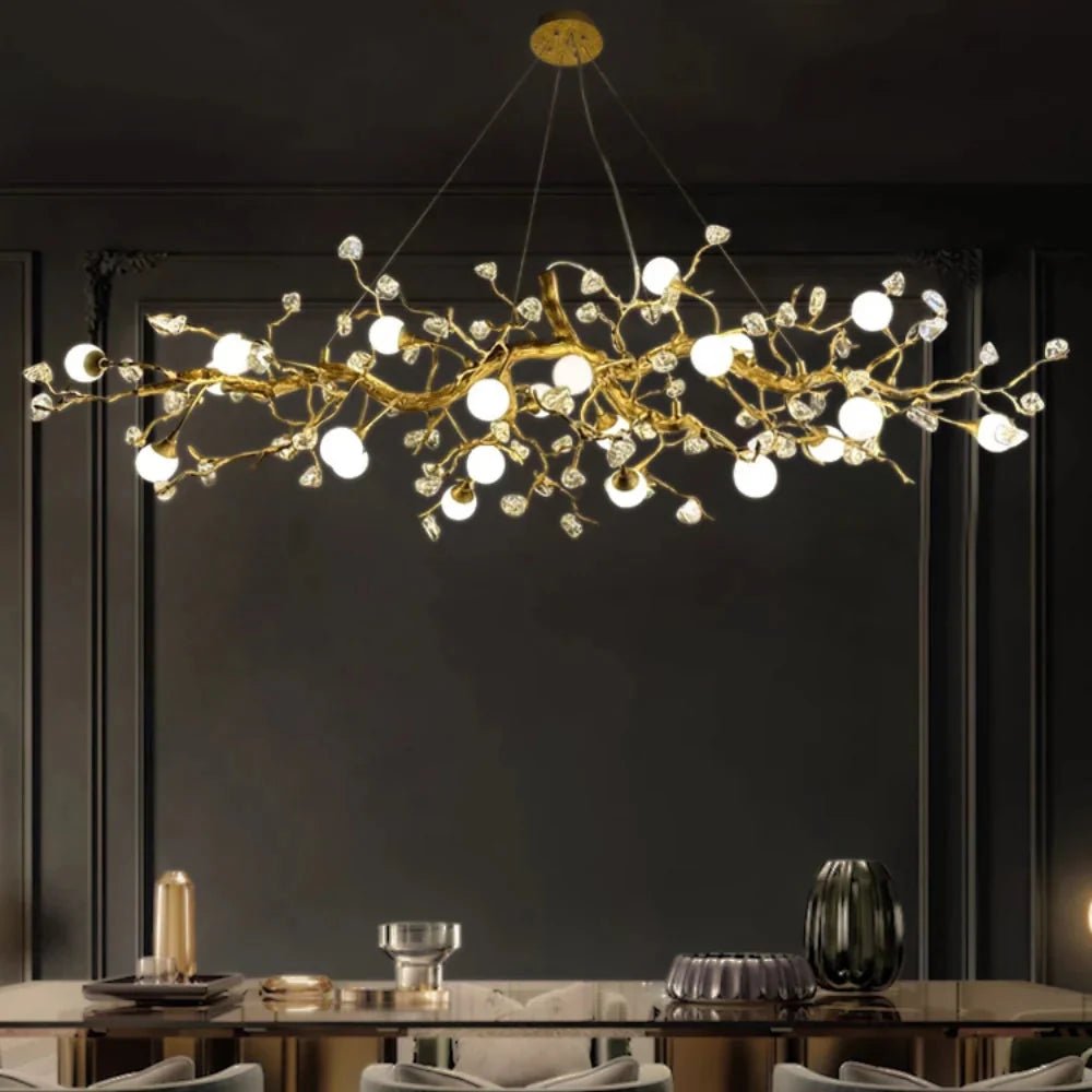 Orgi Statement Linear Branch Chandelier - Gold47.24"(120cm)Warm white 3000KBlushlighting