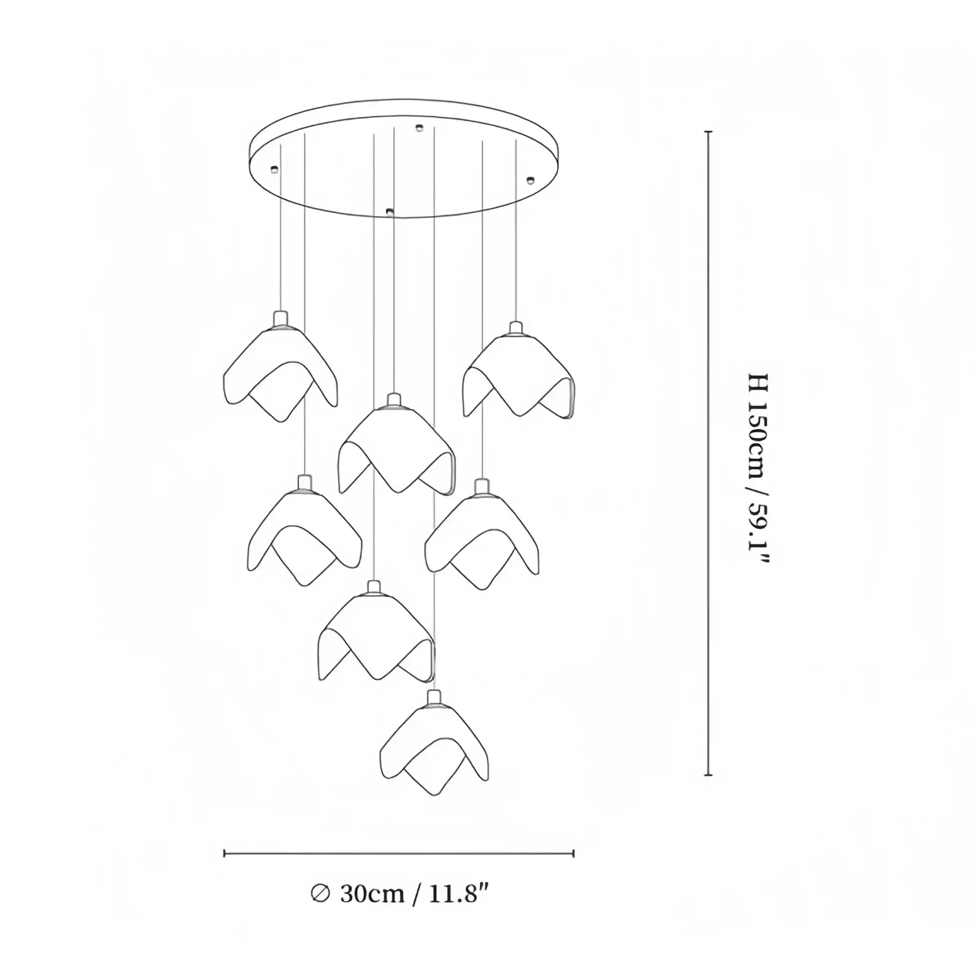 Orlani Bloom Cascade Stairs Chandelier - Blushlighting