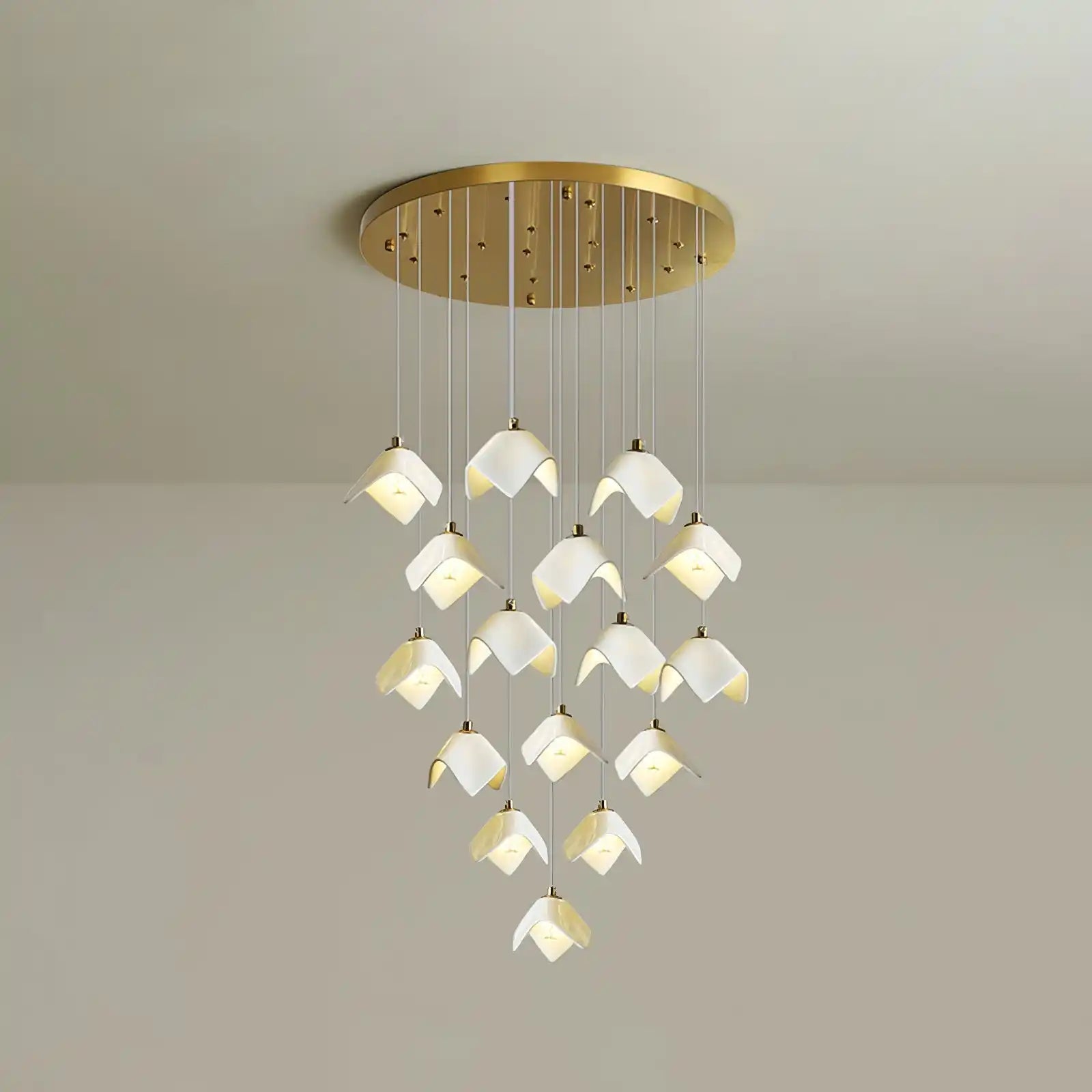 Orlani Bloom Cascade Stairs Chandelier - Blushlighting