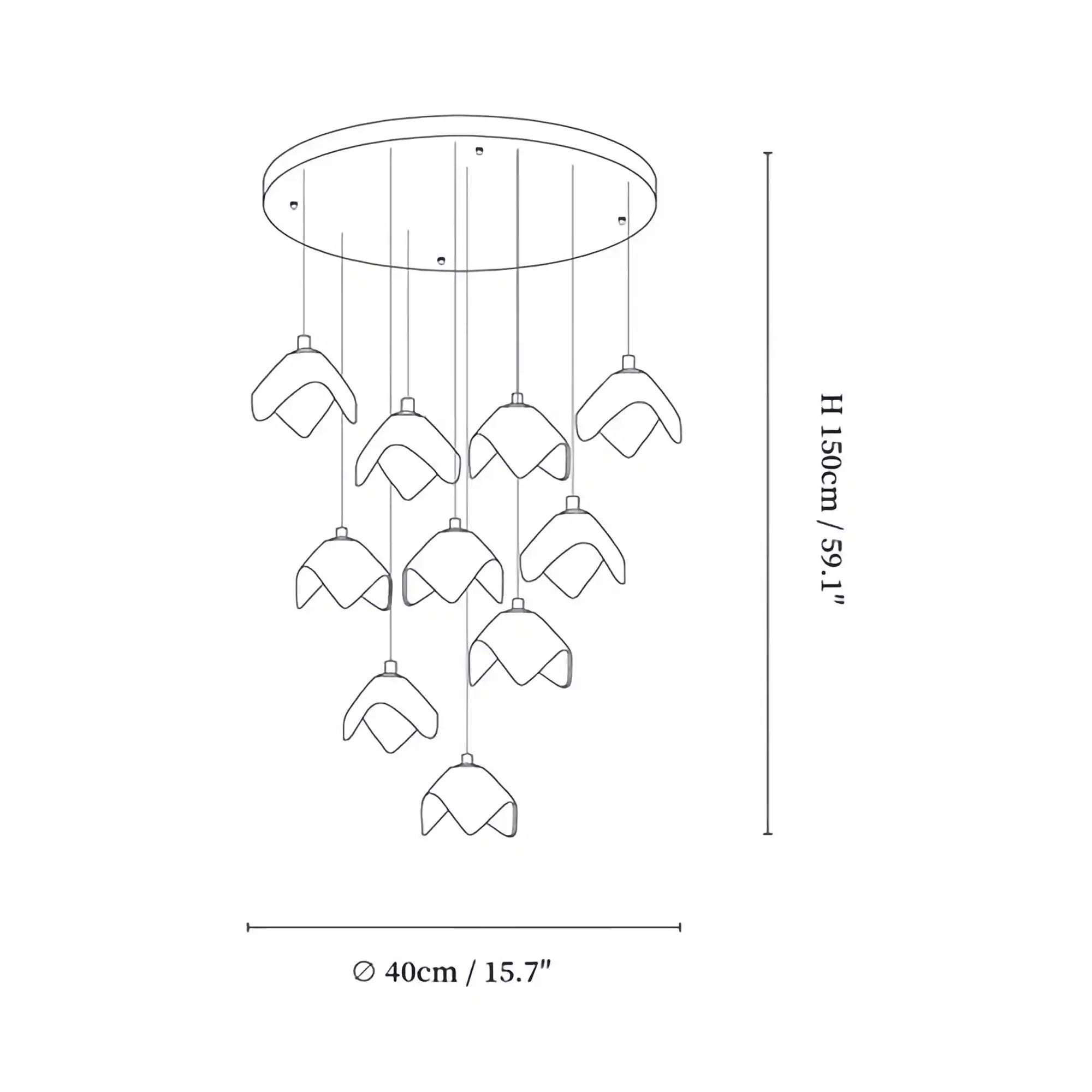 Orlani Bloom Cascade Stairs Chandelier - Blushlighting