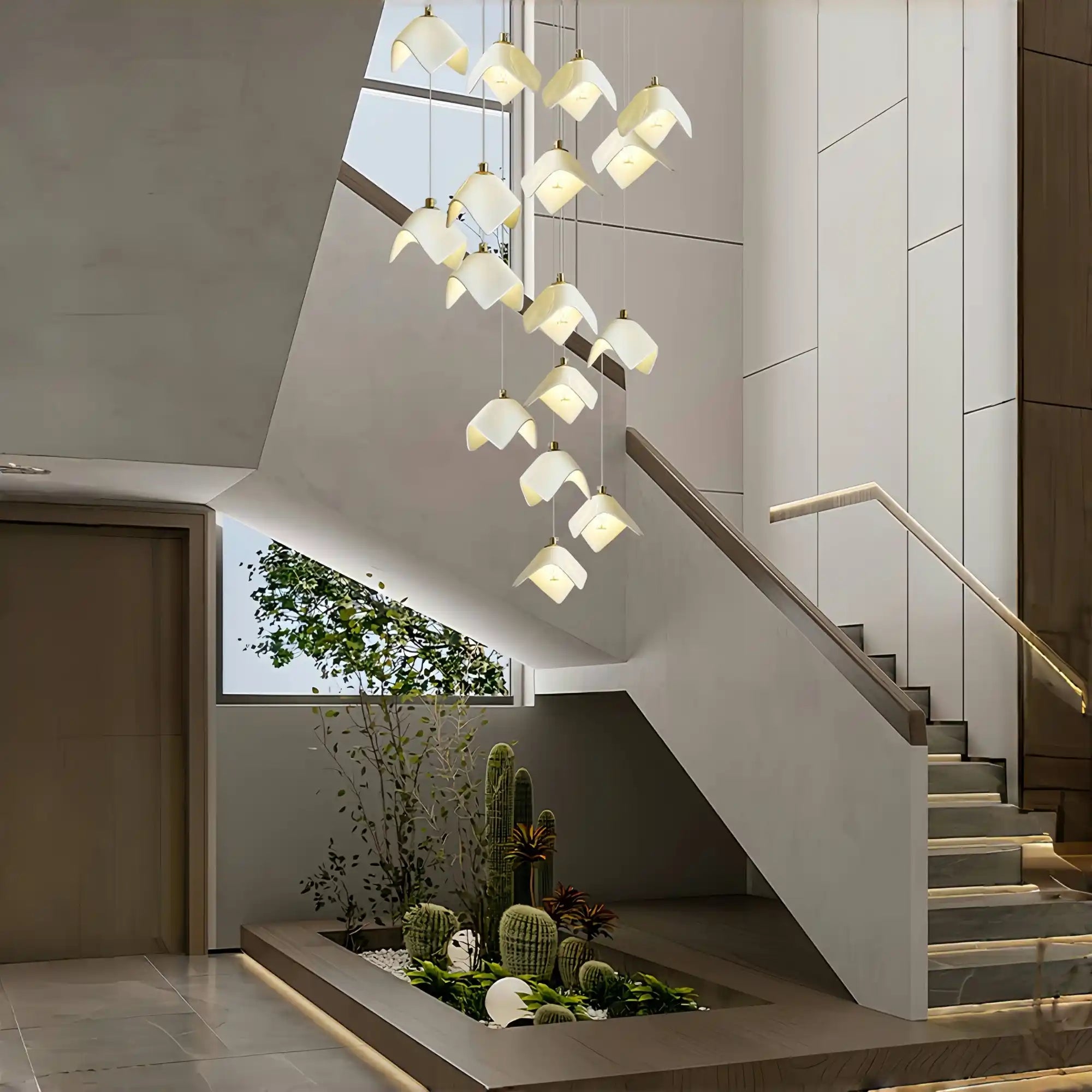 Orlani Bloom Cascade Stairs Chandelier - Blushlighting