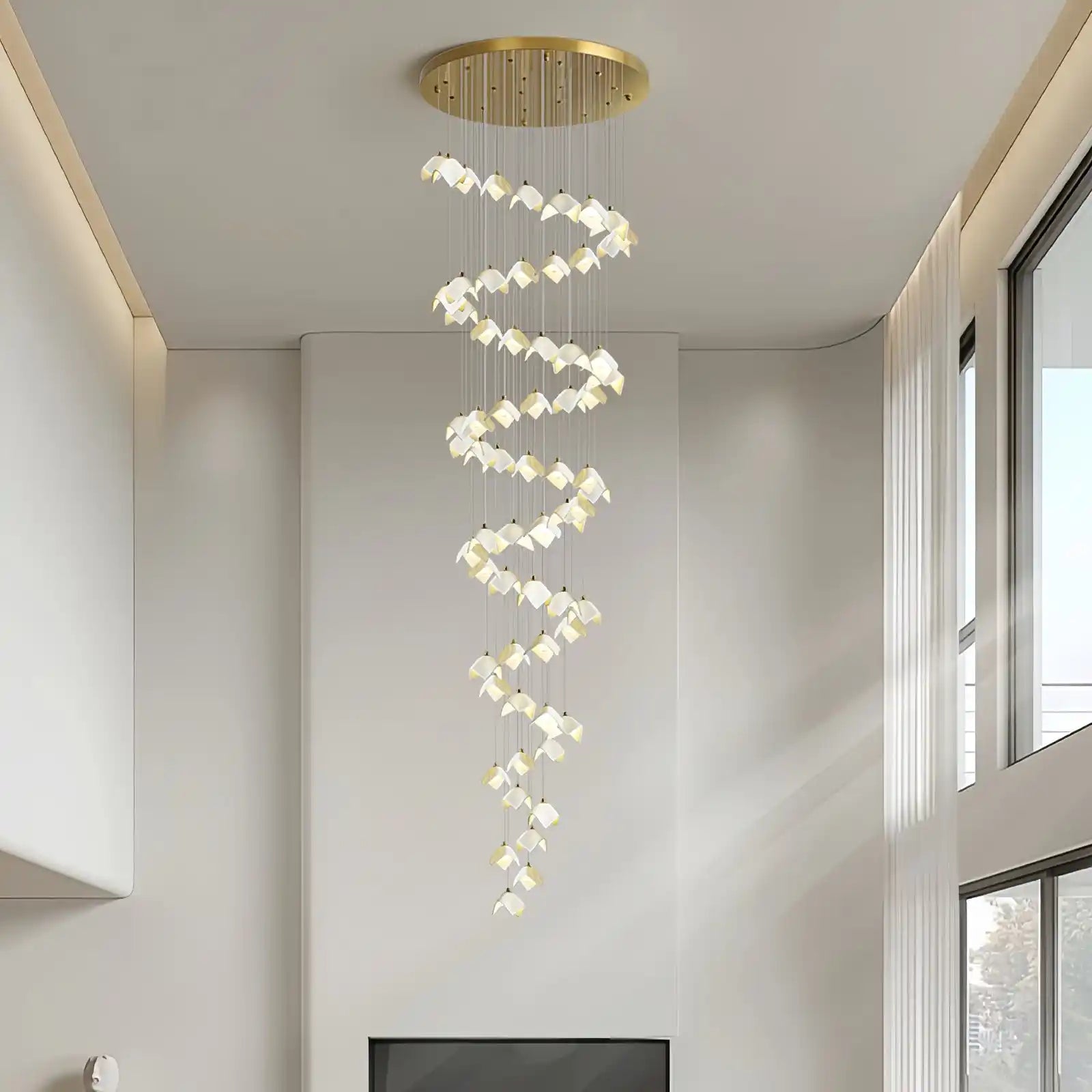 Orlani Bloom Cascade Stairs Chandelier - Blushlighting