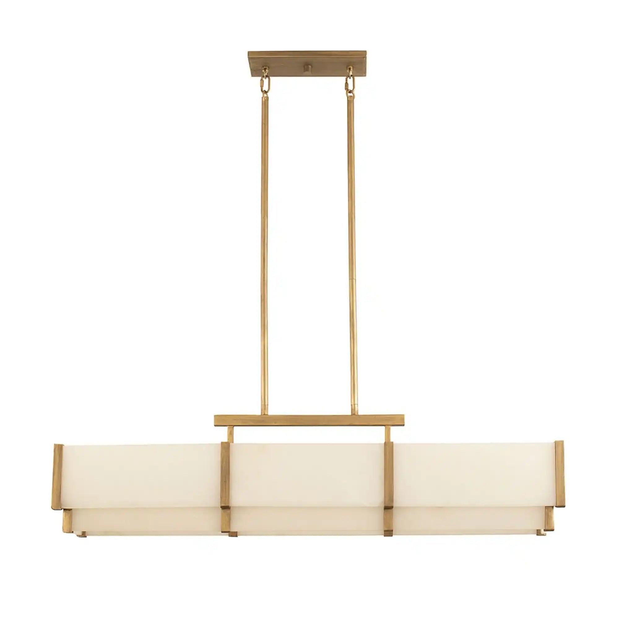 Orleans Linear Alabaster Linear Chandelier - Distressed Gold44.4”Blushlighting