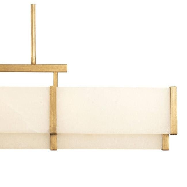 Orleans Linear Alabaster Linear Chandelier - Distressed Gold44.4”Blushlighting