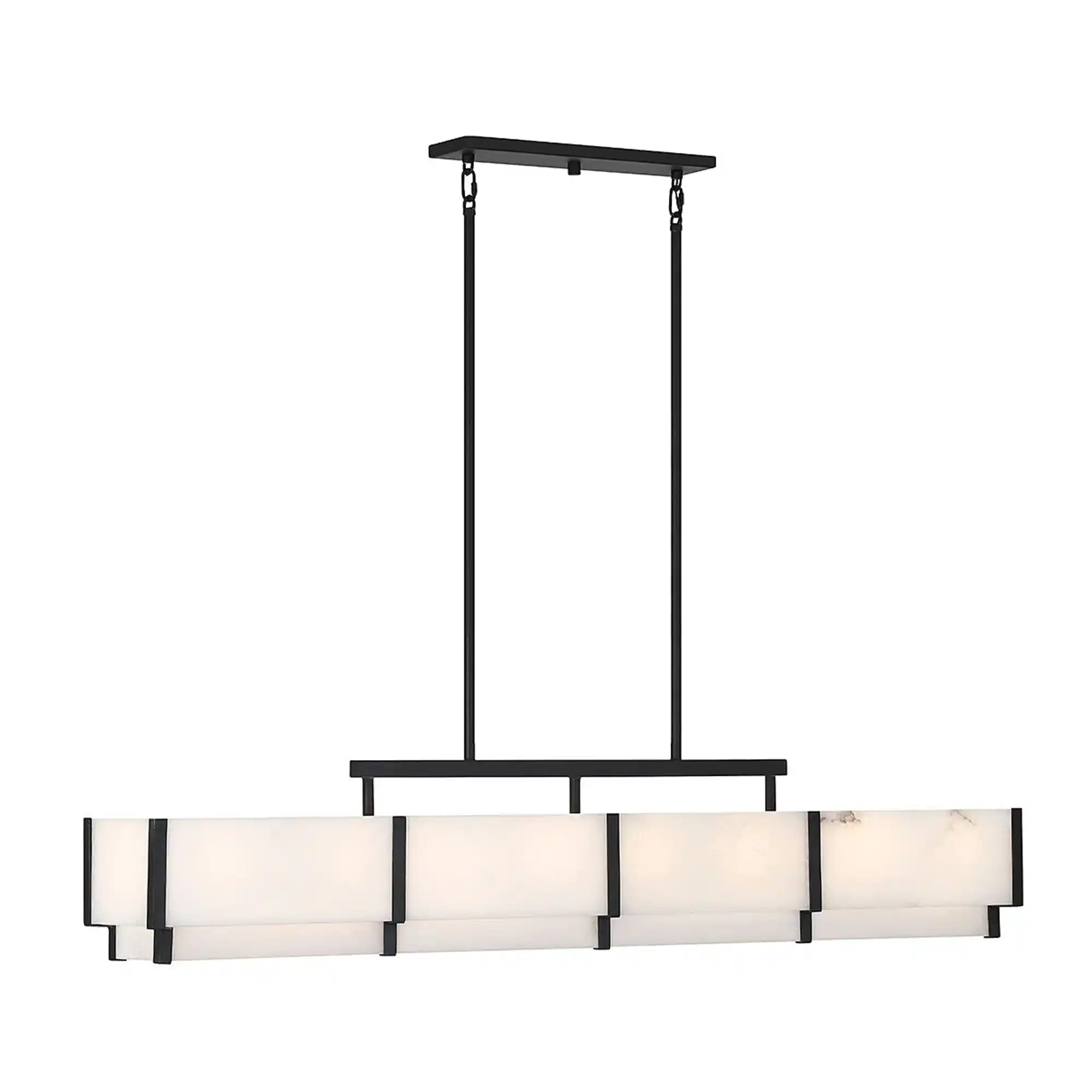 Orleans Linear Alabaster Linear Chandelier - Black Cashmere58.3”Blushlighting