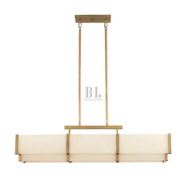 Orleans Linear Alabaster Linear Chandelier - Distressed Gold44.4”Blushlighting
