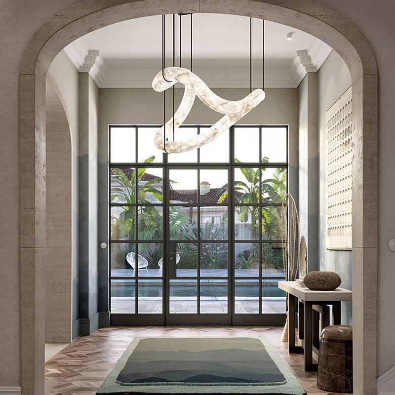 Oslo Infinity Symmetrical Entryway Alabaster Pendant Light-Blushlighting