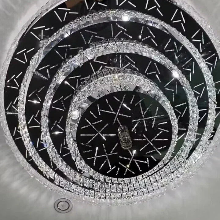 Oversized Modern Creative Flush Mount Round Multi-layers Crystal Pendant Chandelier for Living/Dining Room/Hallway-Blushlighting-Blushlighting