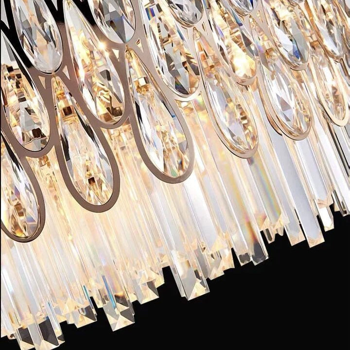 Oversized Multi - layers Luxury Creative Art Crystal Chandelier for Foyer/Staircase/Hallway - 4 Layers:D31.5"*H51.2"Blushlighting