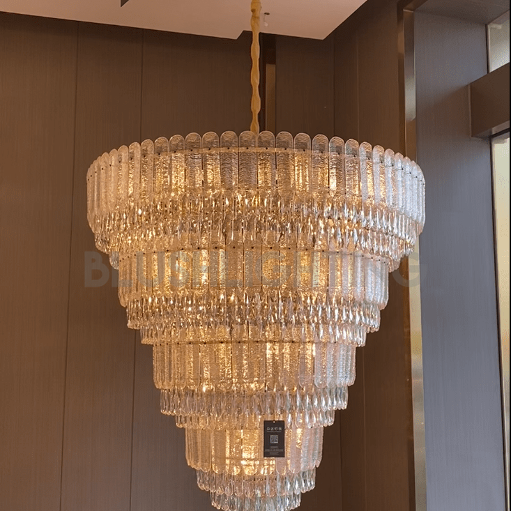 Oversized Multi - layers Luxury Gold Crystal Chandelier For Large Foyer/Hallway/Entryway - D39.4"*H59.1"/86kgWarm LightBlushlighting