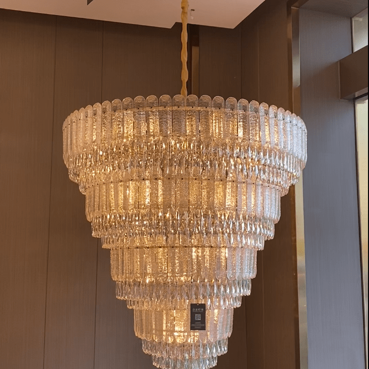 Oversized Multi - layers Luxury Gold Crystal Chandelier For Large Foyer/Hallway/Entryway - D39.4"*H59.1"/86kgWarm LightBlushlighting