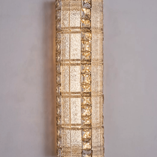 Oversized Multi - layers Luxury Gold Crystal Chandelier For Large Foyer/Hallway/Entryway - Wall Light/W3.94"*D3.94"*H15.75"Warm LightBlushlighting