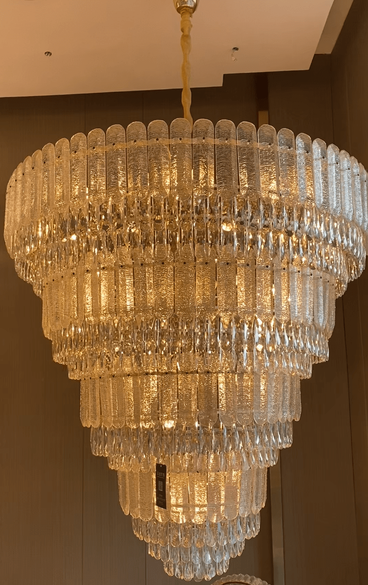 Oversized Multi - layers Luxury Gold Crystal Chandelier For Large Foyer/Hallway/Entryway - D39.4"*H59.1"/86kgWarm LightBlushlighting