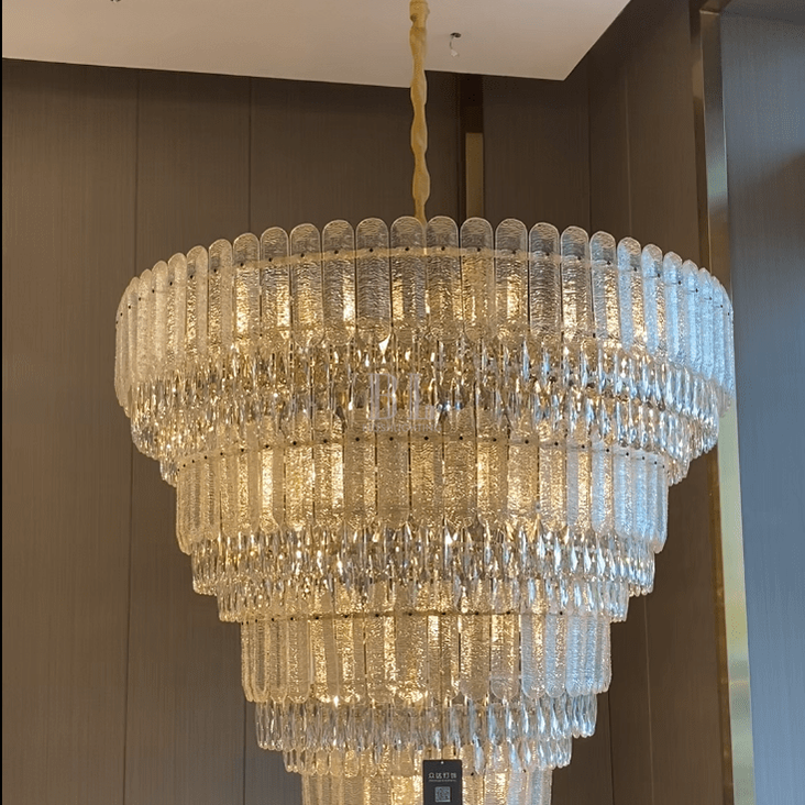 Oversized Multi - layers Luxury Gold Crystal Chandelier For Large Foyer/Hallway/Entryway - D39.4"*H59.1"/86kgWarm LightBlushlighting