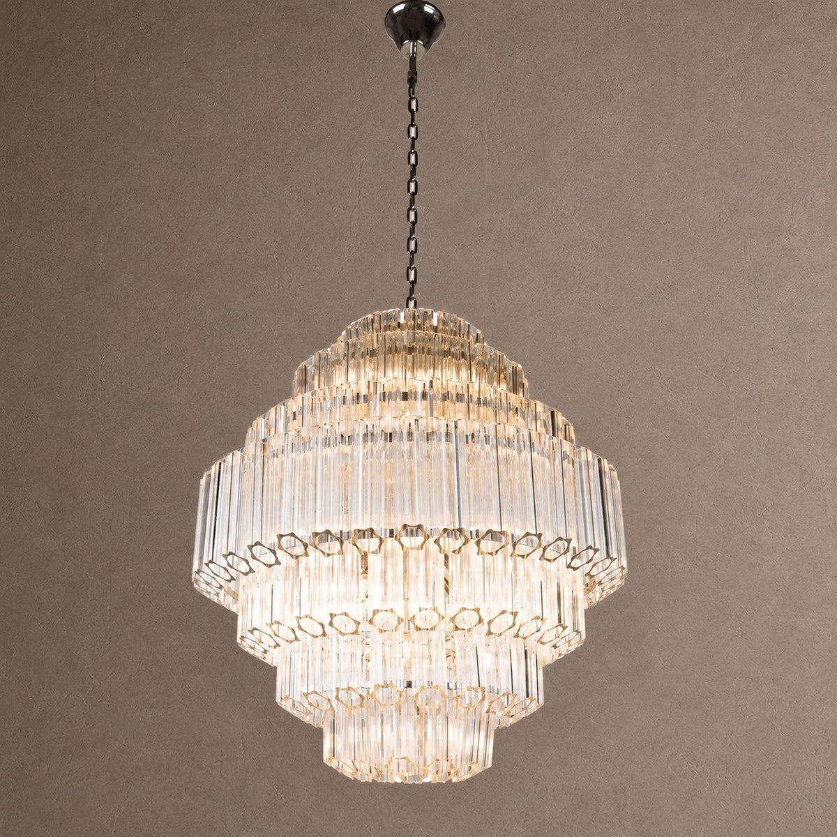 Palermo Tiered Chandelier - ∅ 31.5″ x H 34.3″Nickel & ClearBlushlighting
