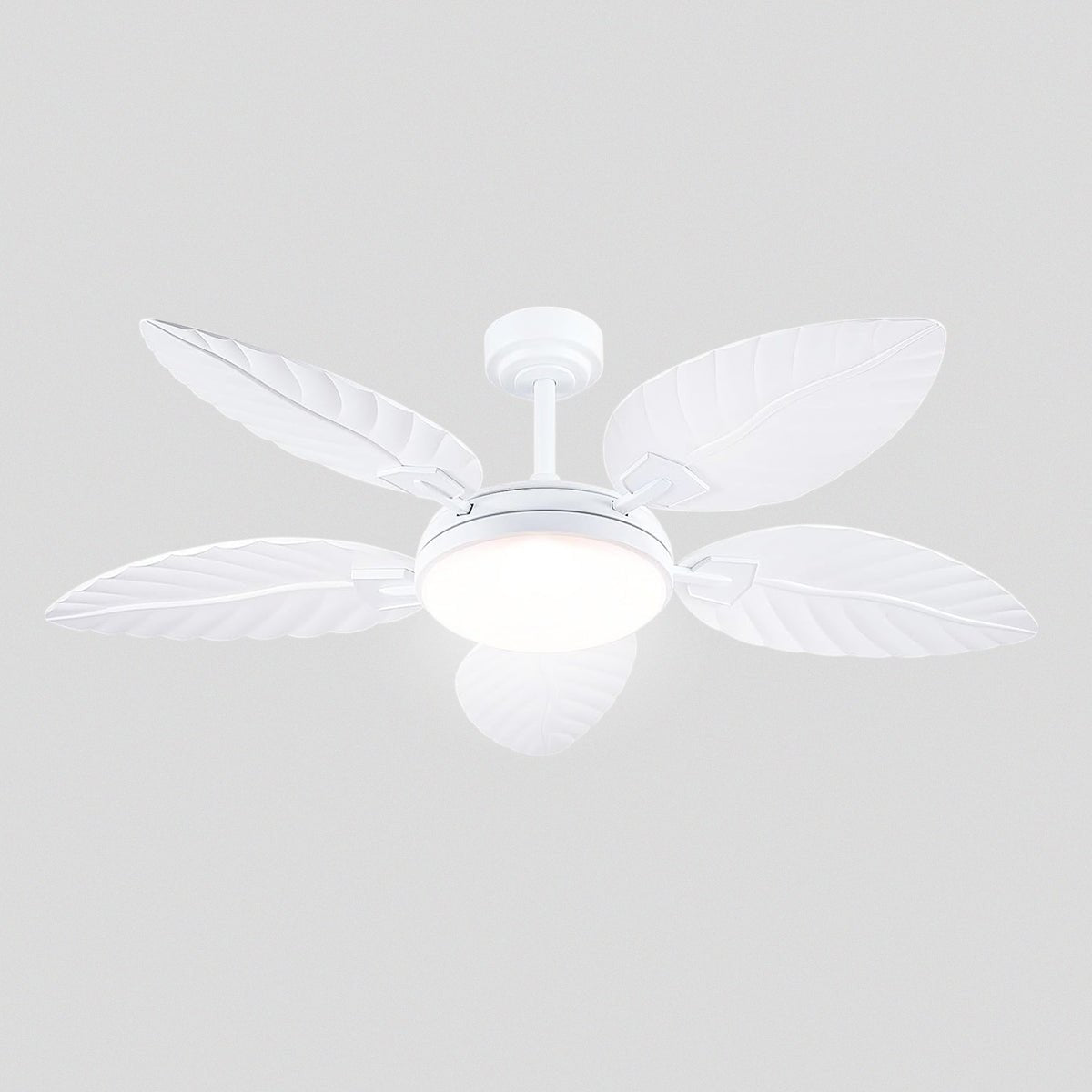 Palm Leaf Ceiling Fans with Lights Tropical Ceiling Fans 6 Speeds Reversible Wood Grain 52" - Blushlighting