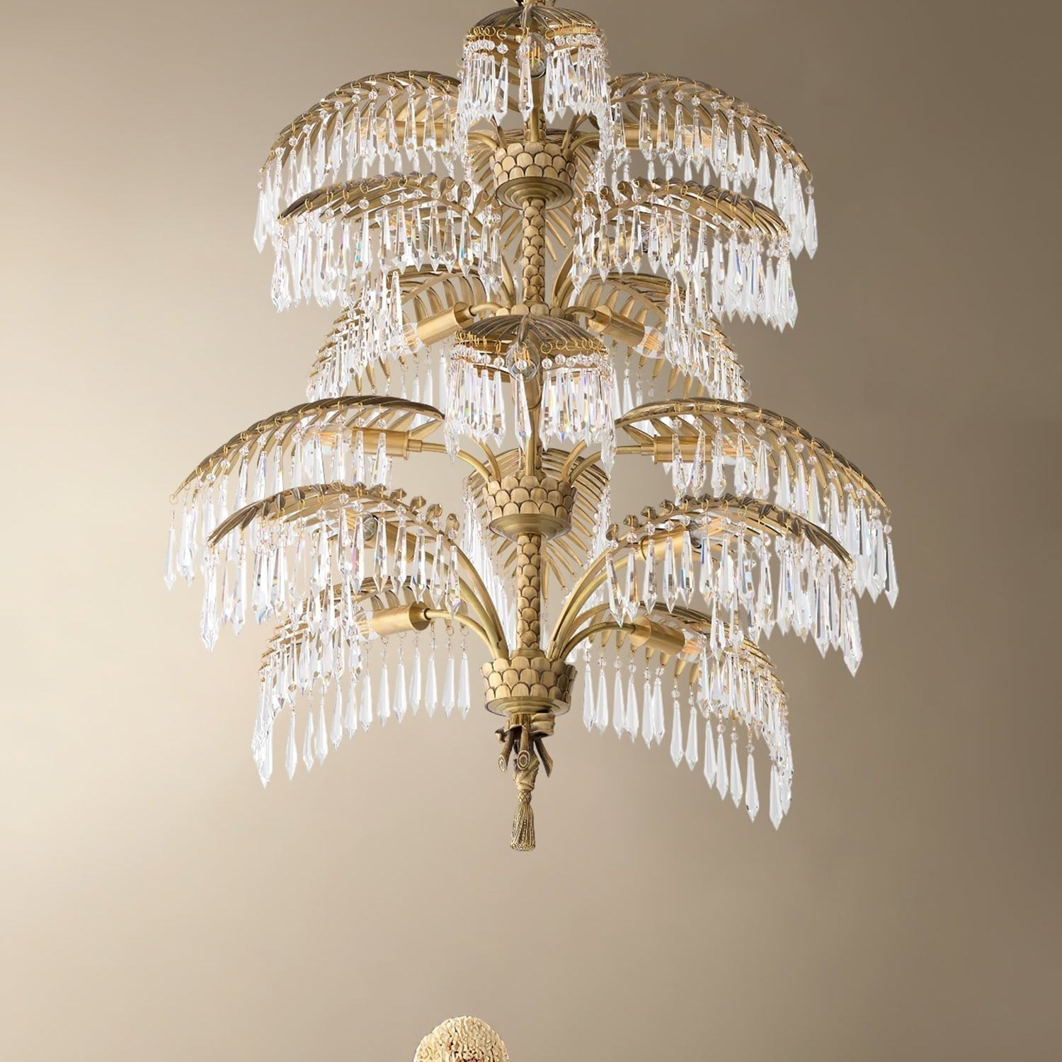 Palmera Brass Crystal Chandelier - ∅37.4″ x H 41.7″Brass & ClearBlushlighting