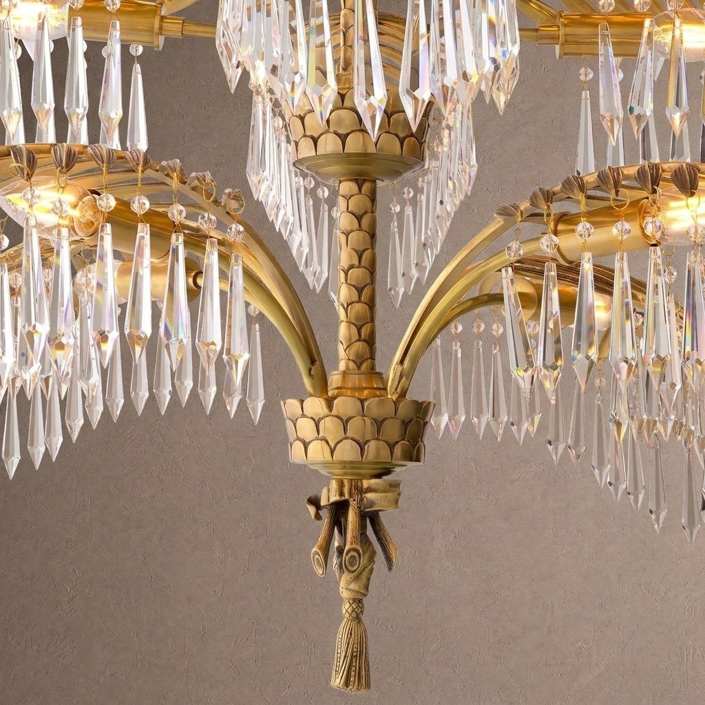 Palmera Brass Crystal Chandelier - ∅37.4″ x H 41.7″Brass & ClearBlushlighting
