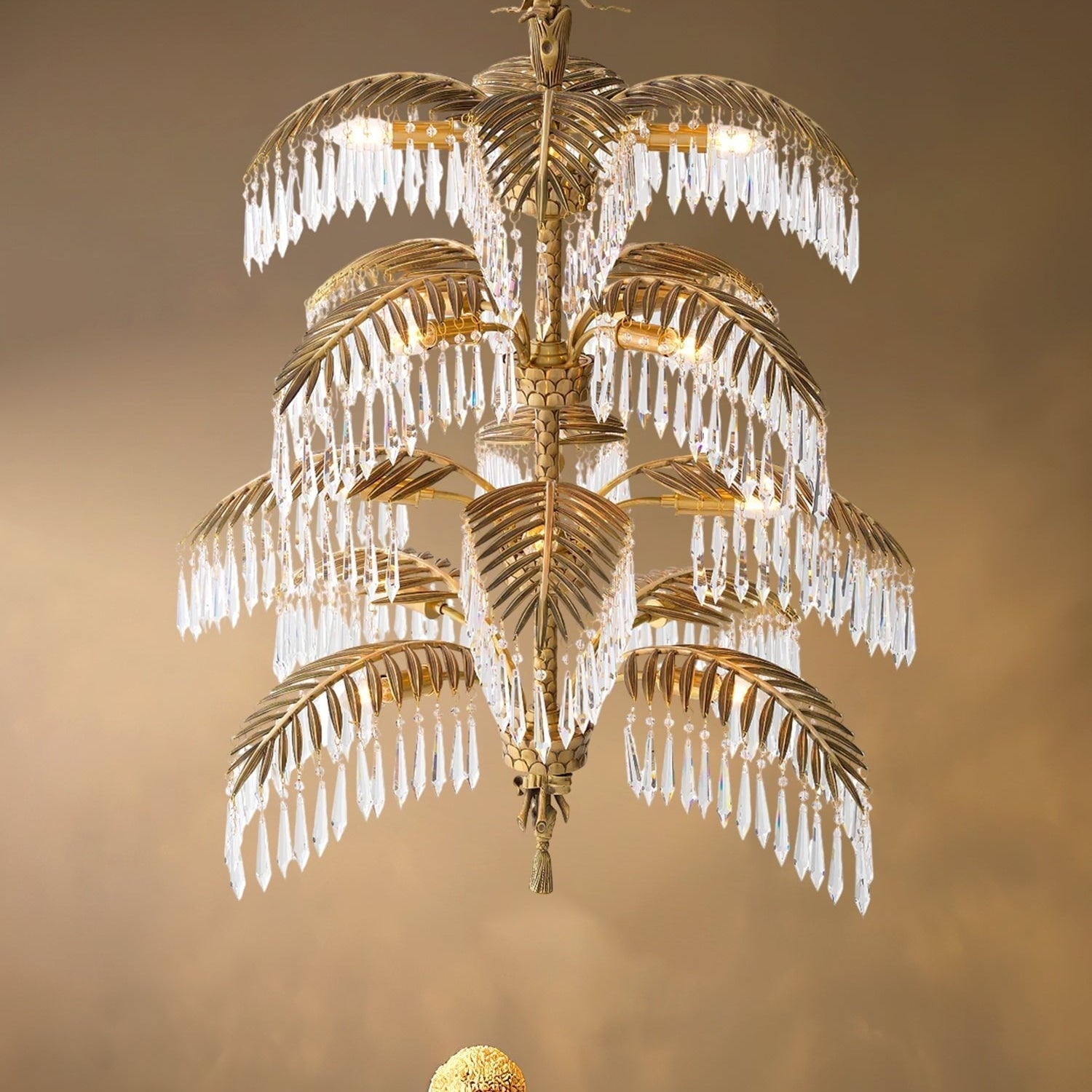 Palmera Brass Crystal Chandelier - ∅37.4″ x H 41.7″Brass & ClearBlushlighting