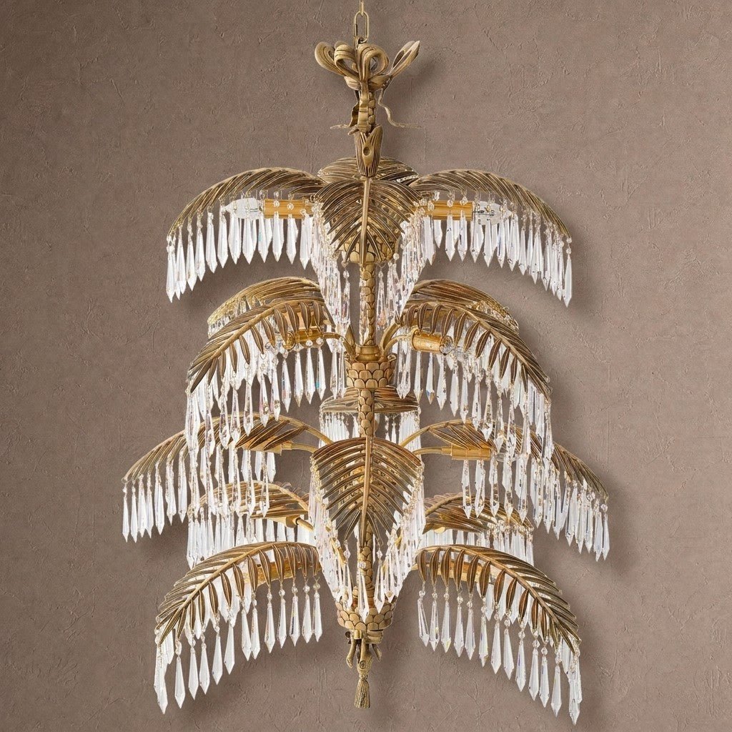 Palmera Brass Crystal Chandelier - ∅37.4″ x H 41.7″Brass & ClearBlushlighting