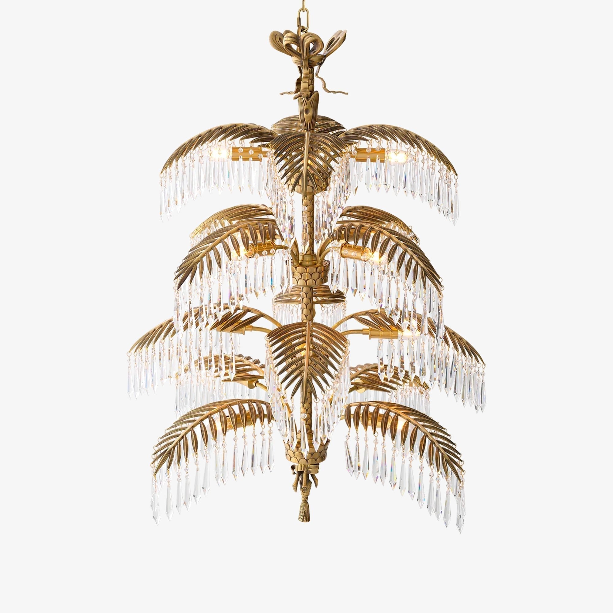 Palmera Brass Crystal Chandelier - ∅37.4″ x H 41.7″Brass & ClearBlushlighting