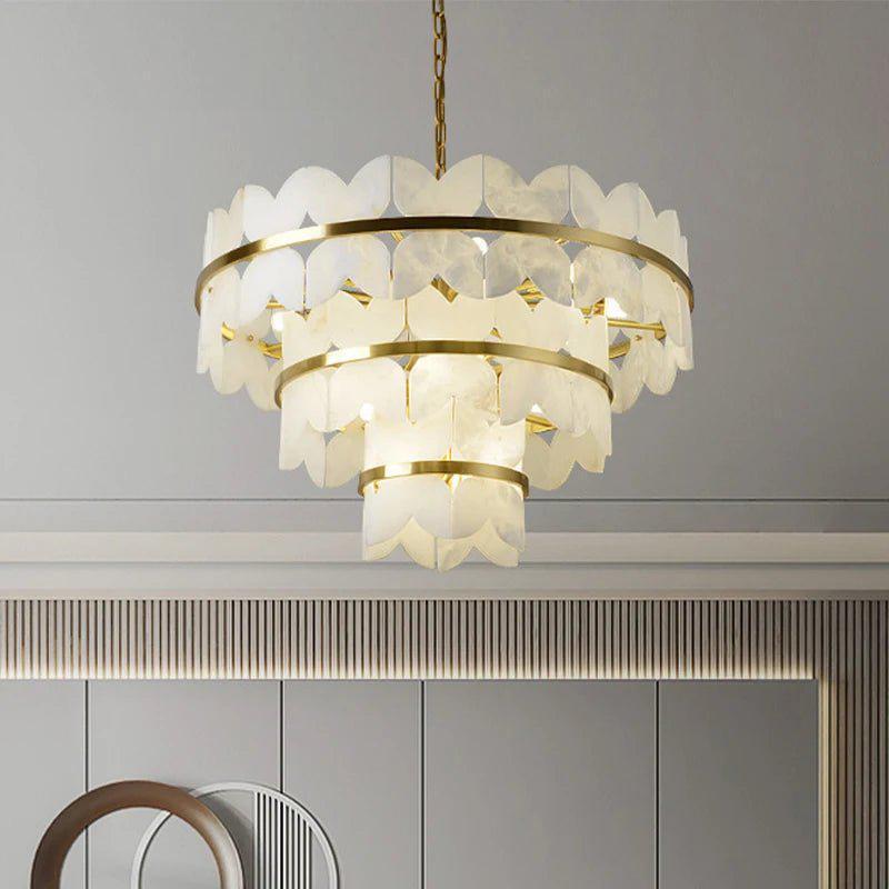 Patanga Alabaster Chandelier Light - 23.6" x 14.2" / 60 x 36cmBlushlighting