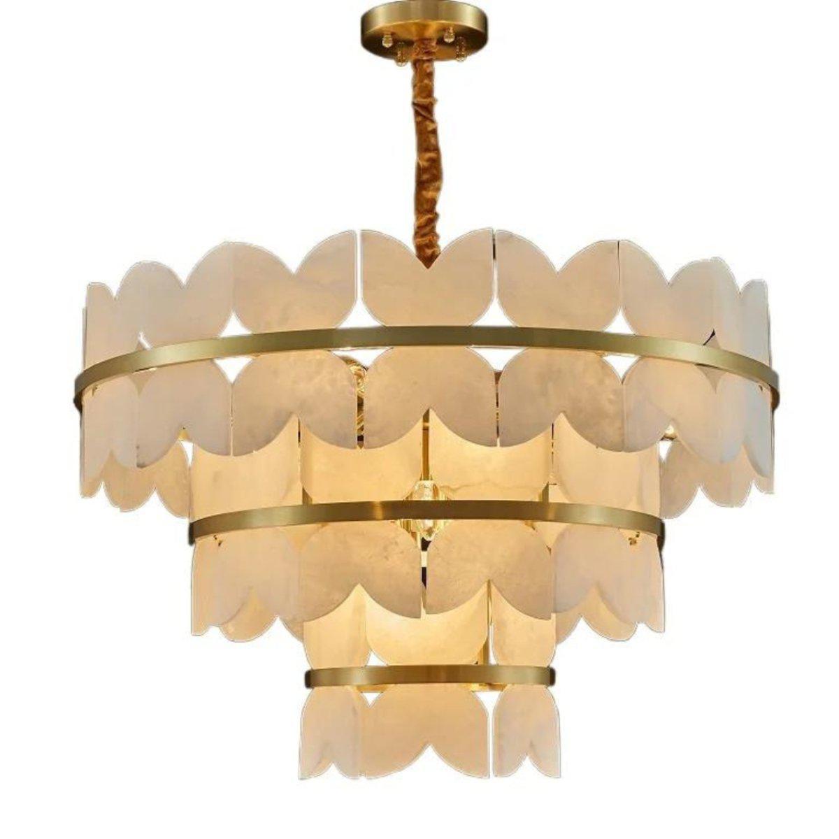Patanga Alabaster Chandelier Light - 23.6" x 14.2" / 60 x 36cmBlushlighting