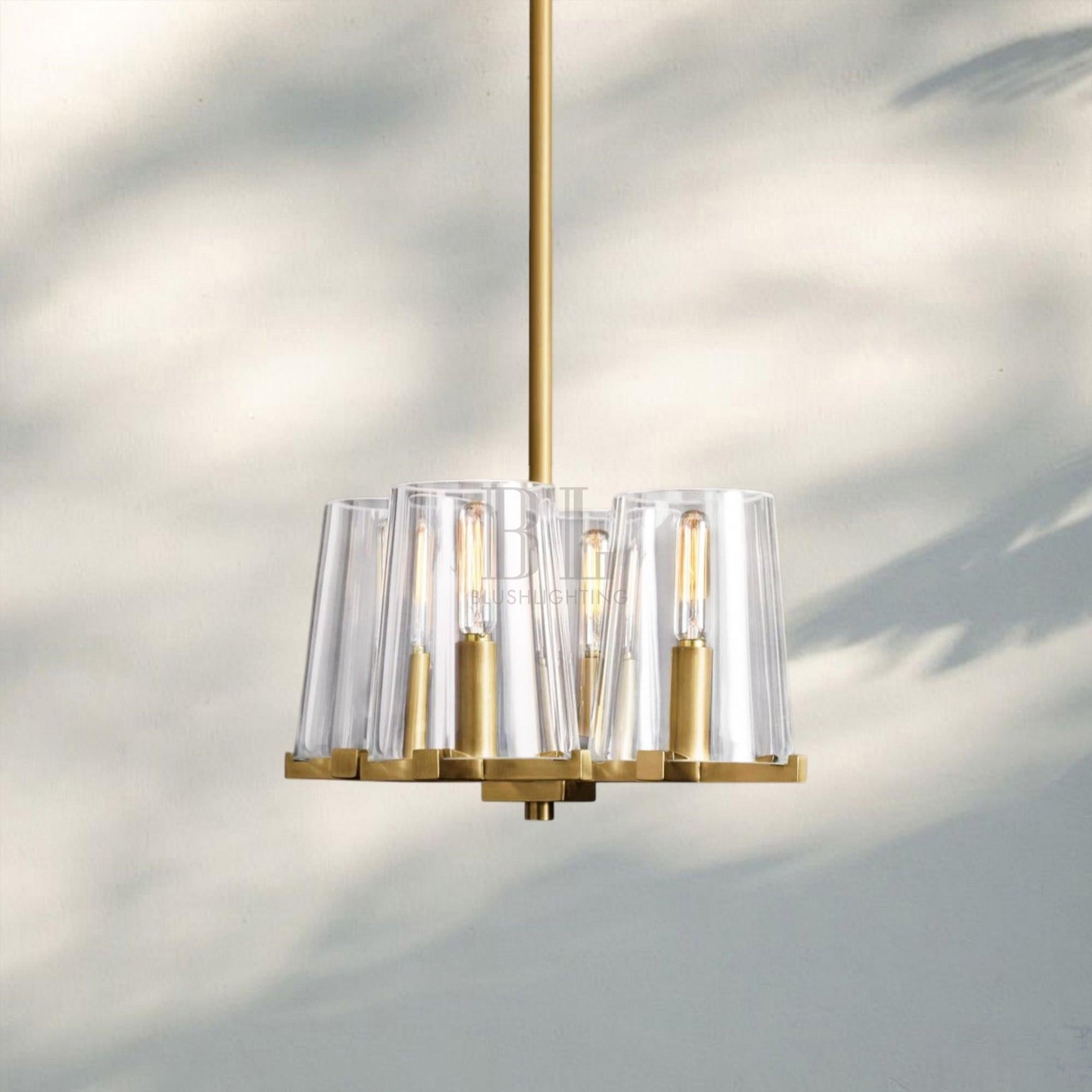 Pauilla Clear Glass Pendant-Lacquered Brass-