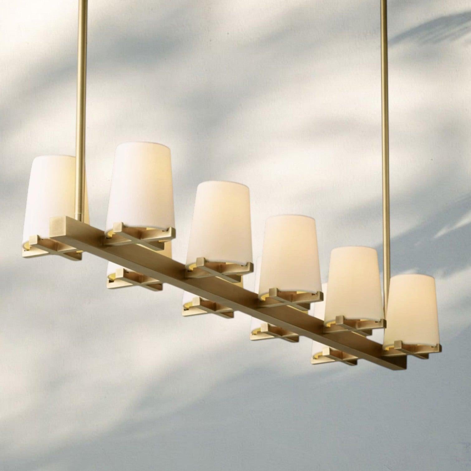 Pauilla Fabric Shade Linear Chandelier 49" 60”-