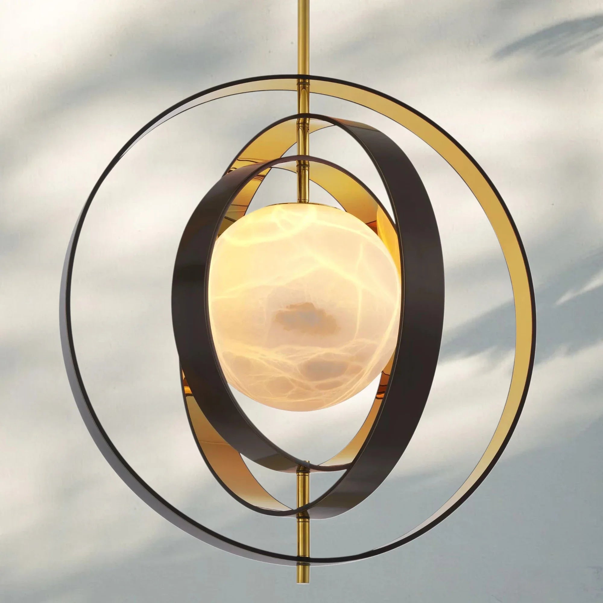 Pearl Alabaster Modern Round Chandelier-Blushlighting