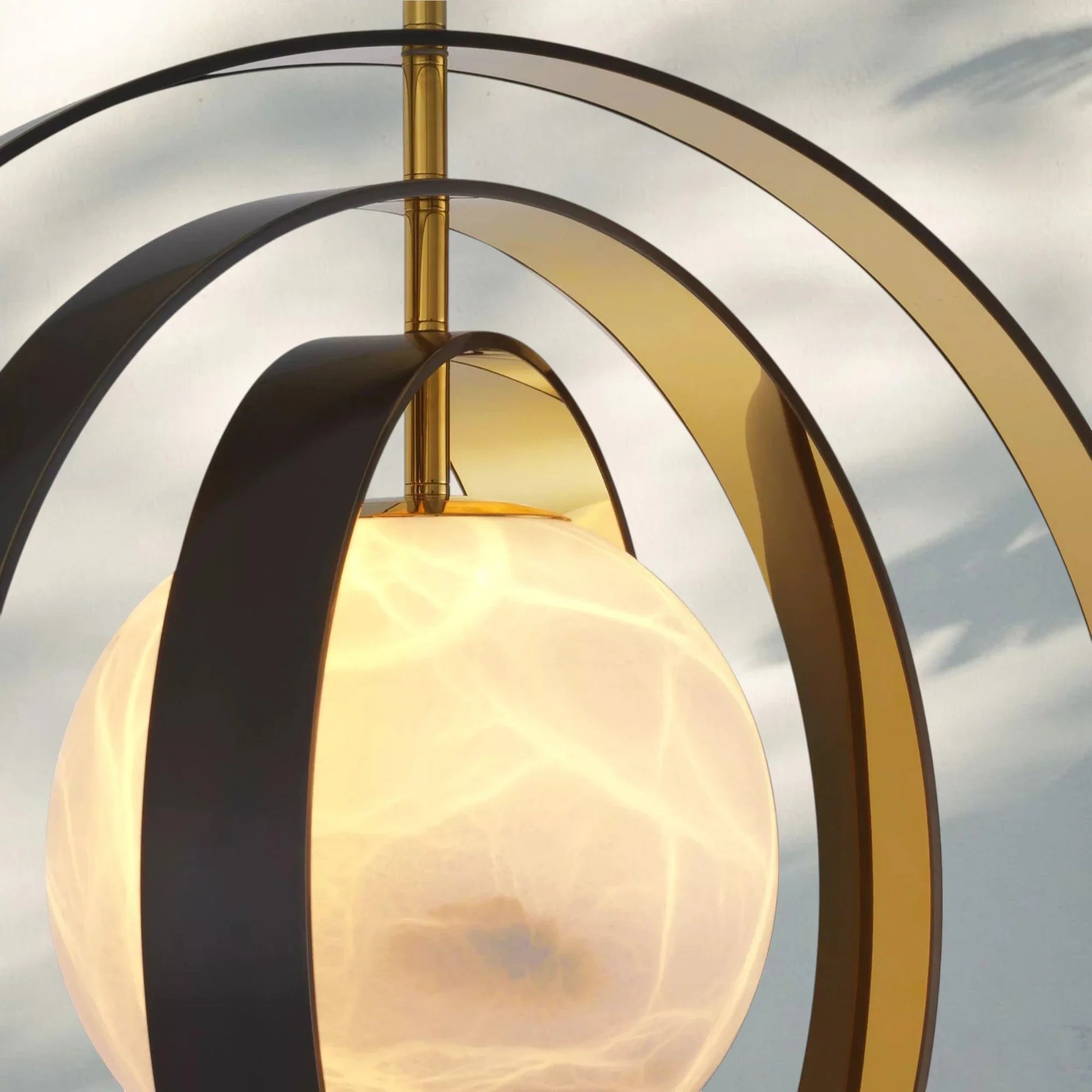 Pearl Alabaster Modern Round Chandelier-Blushlighting