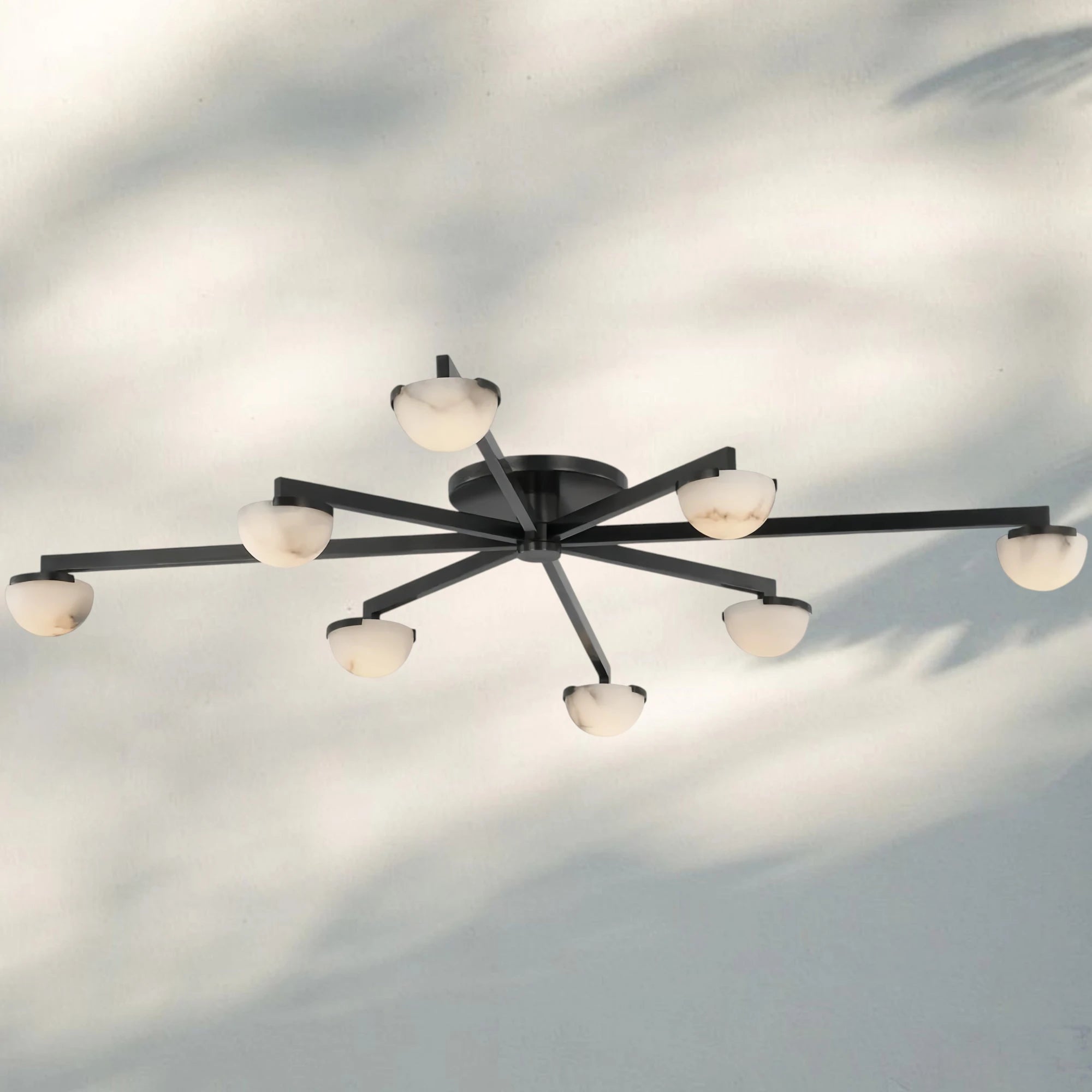 Pedrea Alabaster Wearstler Large Staggered Arm Flush Mount - Blushlighting