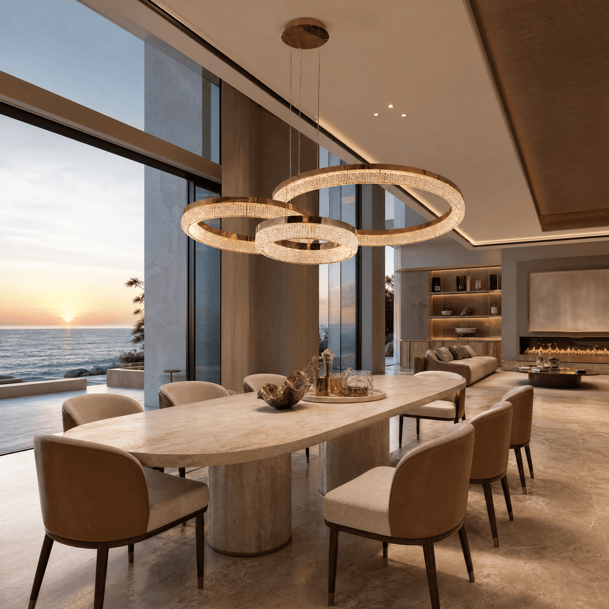 Penombra Ring Trio Chandelier - Blushlighting