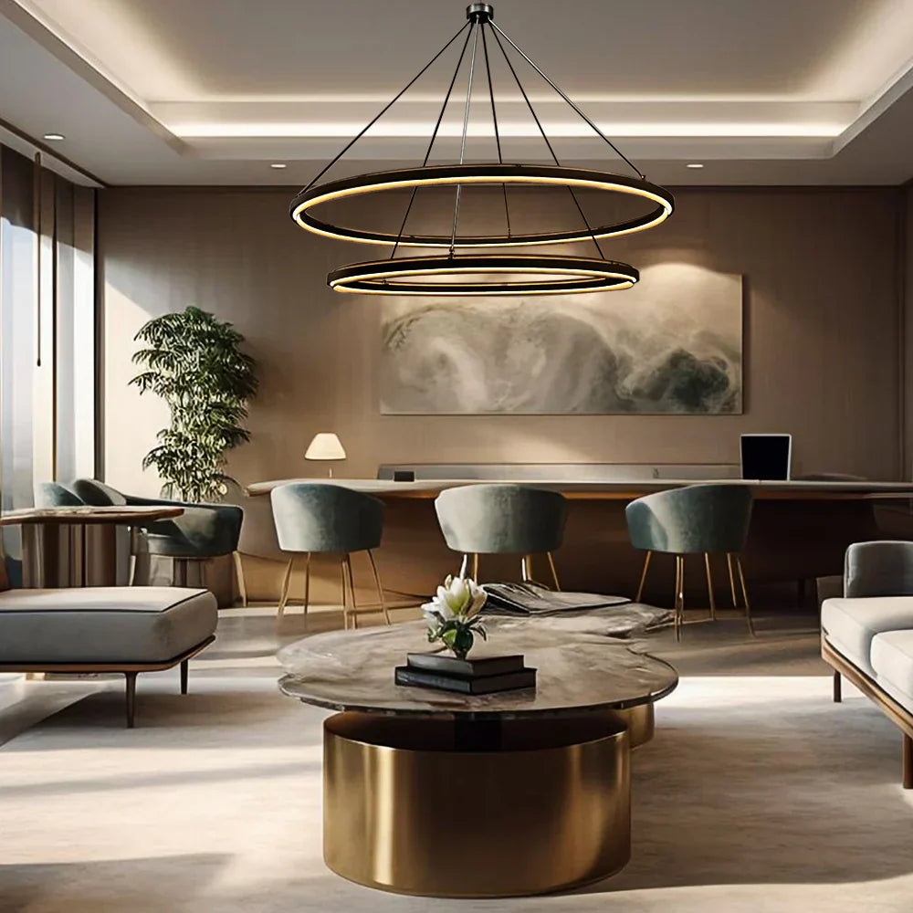 Peralte Two-Tier Round Chandelier 60"-Blushlighting