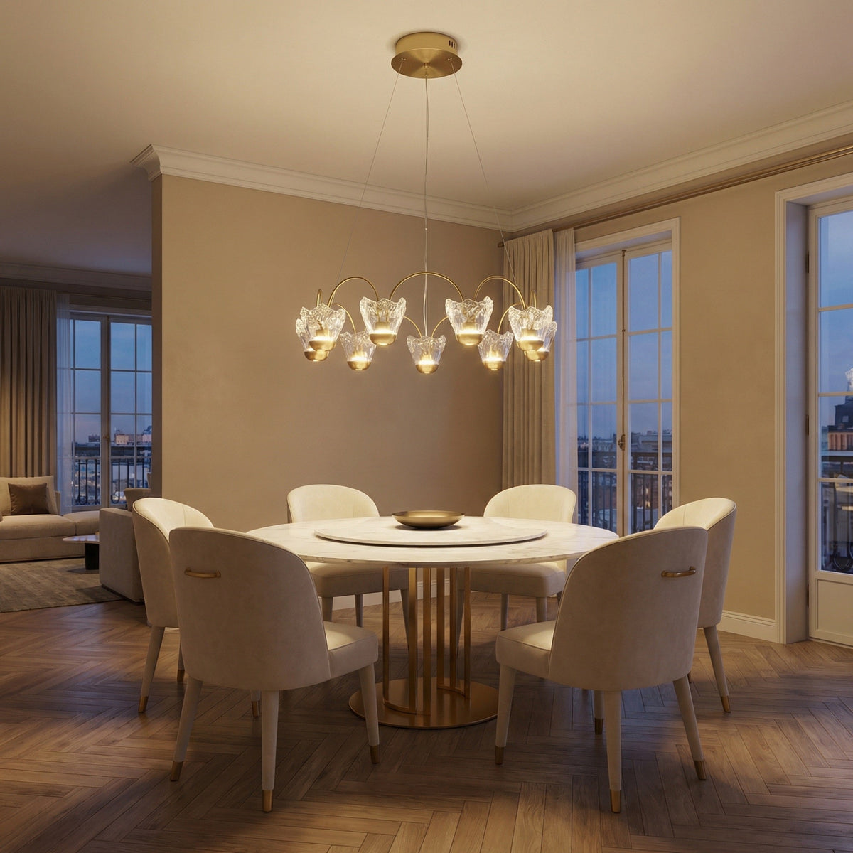 Petalia Modern Contemporary Pendant Light - Ø32.3" × H8.5" (Ø82 × H21.5 cm)Blushlighting