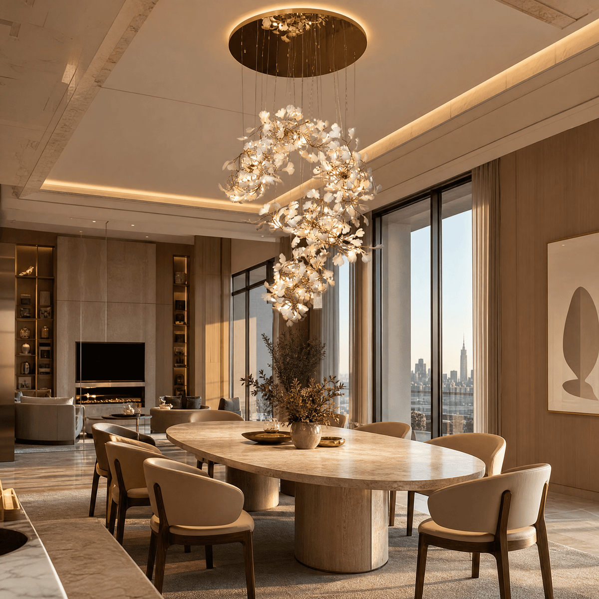 Petalo Ceramic Chandelier - Blushlighting