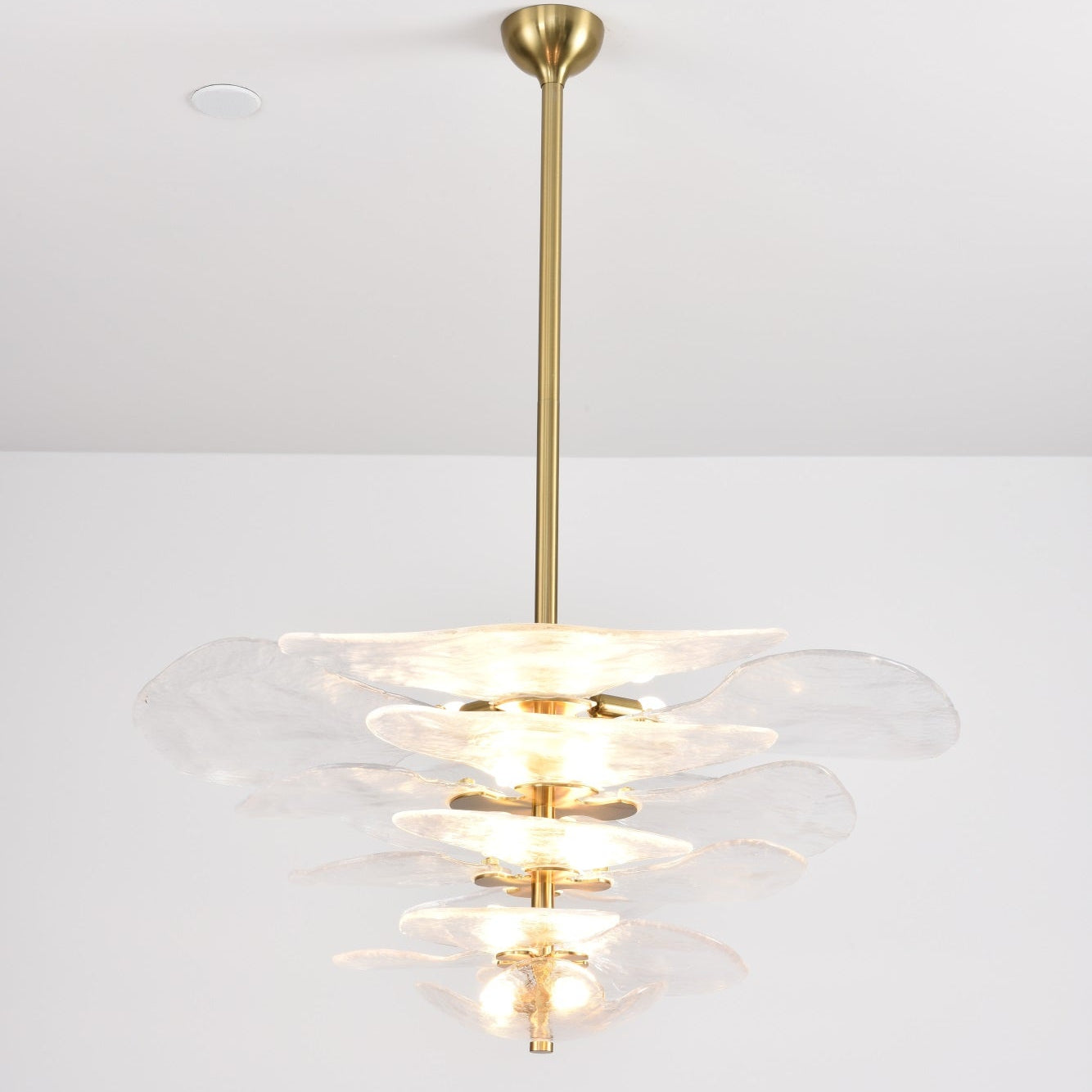 Petals Gold Murano Chandelier - 8-lights ∅ 21.6″ x H 8.6″Pink & GoldBlushlighting
